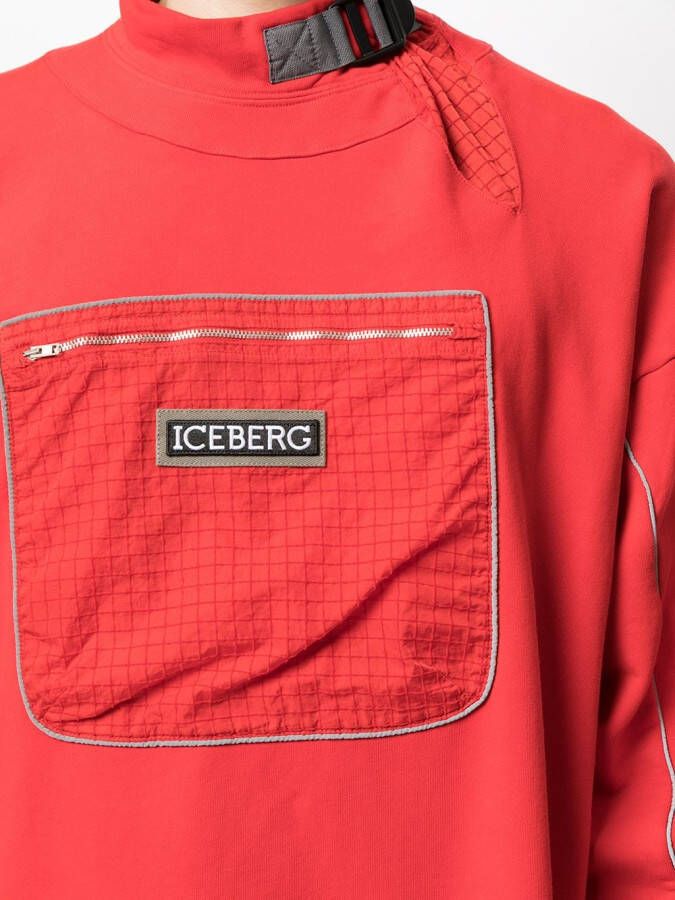 Iceberg Sweater met logopatch Rood