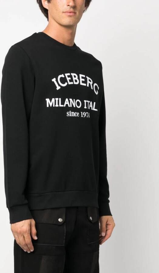 Iceberg Sweater met logoprint Zwart