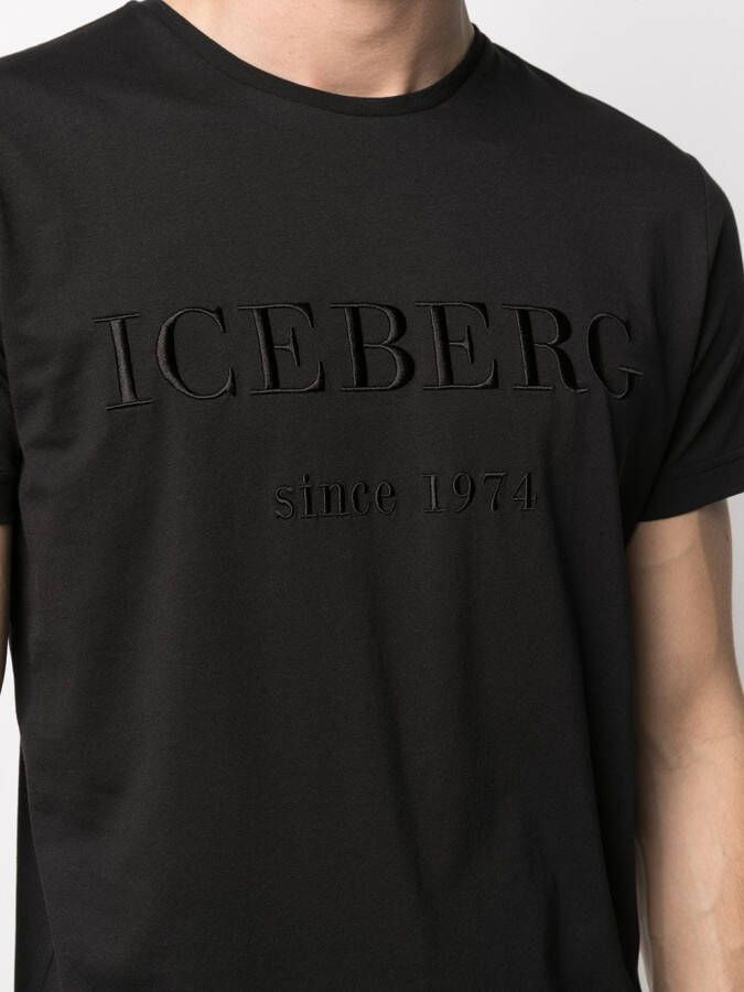 Iceberg T-shirt met geborduurd logo Zwart