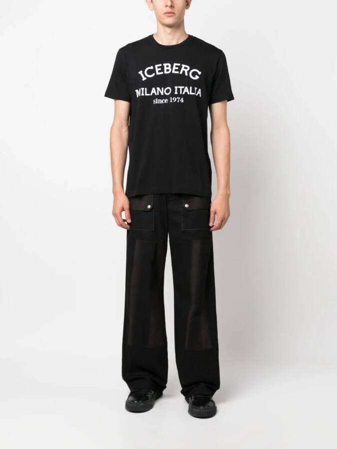 Iceberg T-shirt met logoprint Zwart