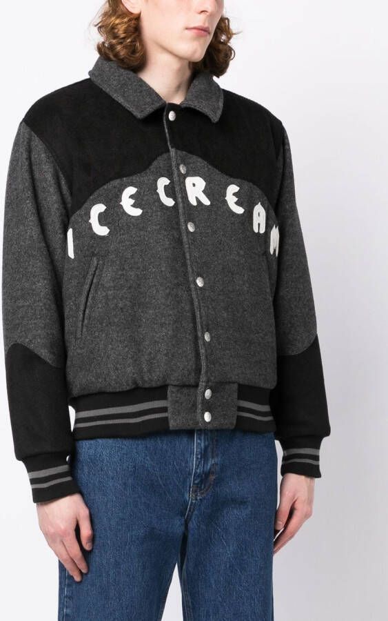ICECREAM Bomberjack met geborduurd logo Grijs