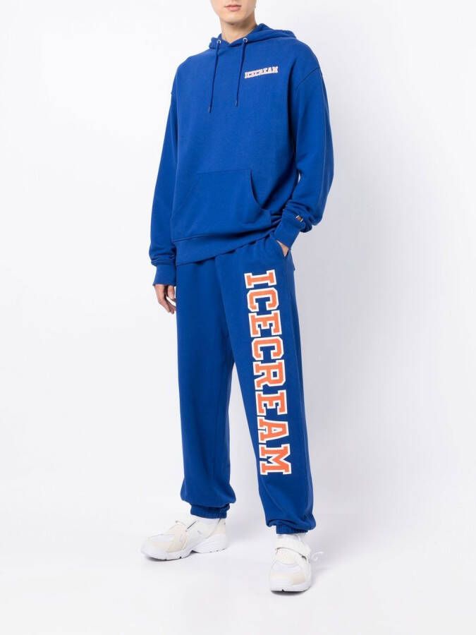 ICECREAM Hoodie met logoprint Blauw
