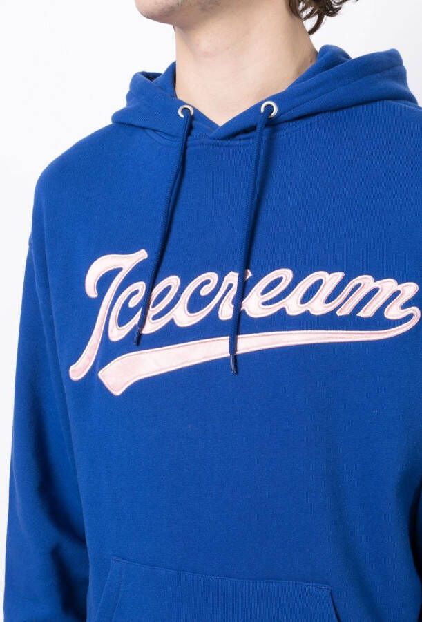 ICECREAM Hoodie met geborduurd logo Blauw