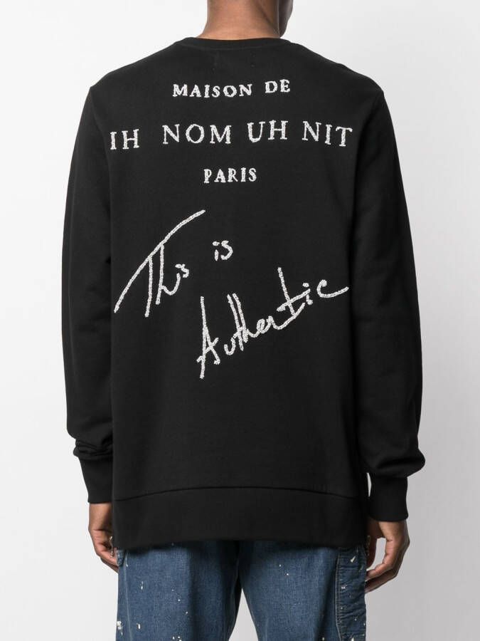 Ih Nom Uh Nit Sweater met borduurwerk Zwart