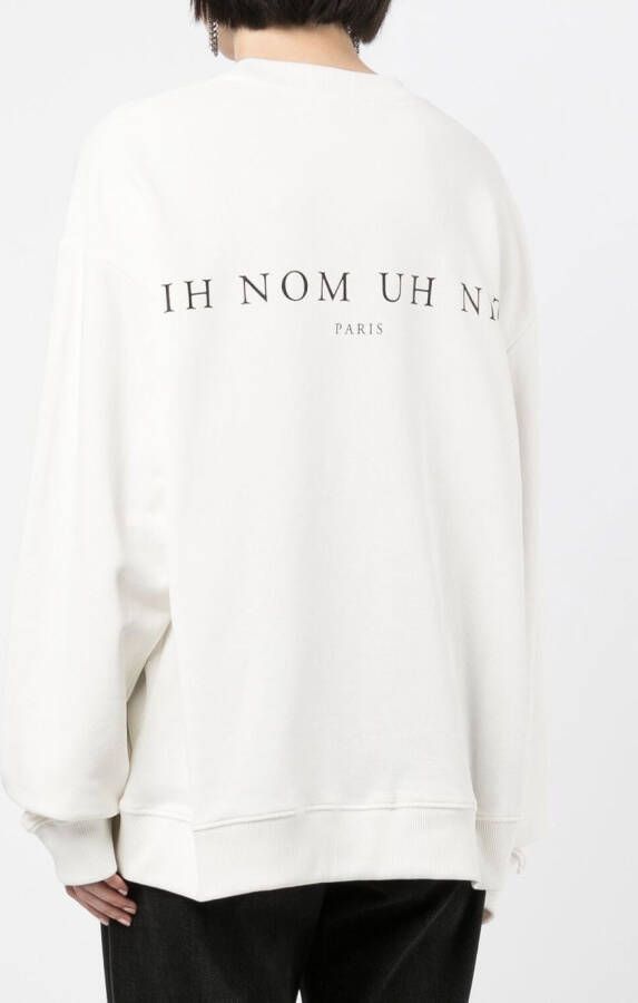Ih Nom Uh Nit Sweater met print Wit
