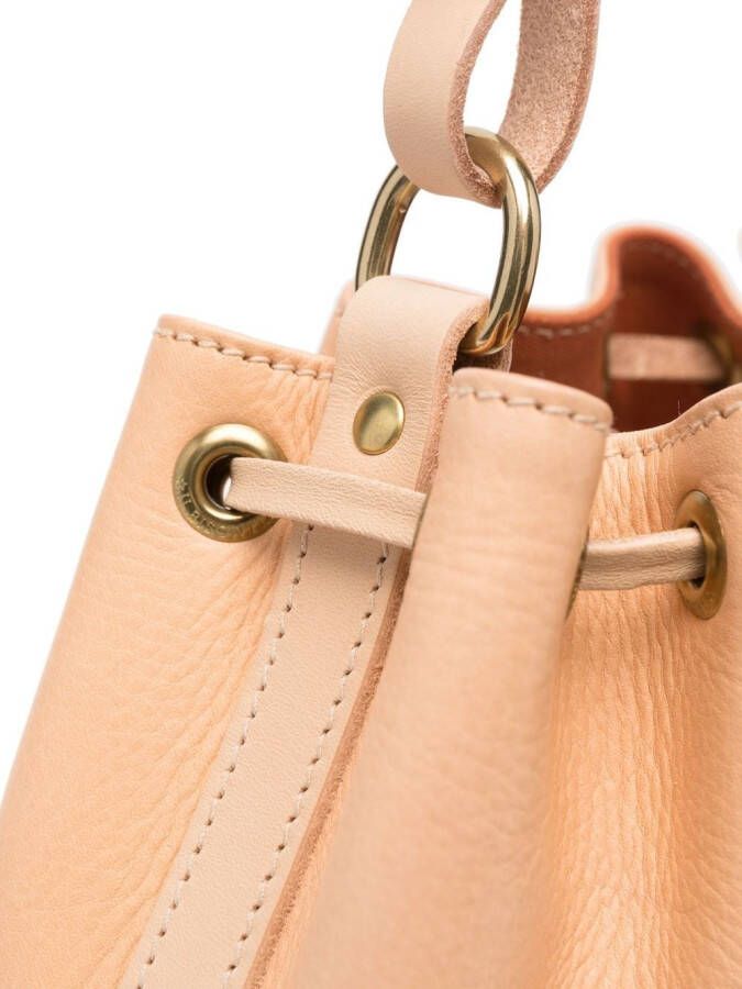 Il Bisonte Leren bucket-tas Beige