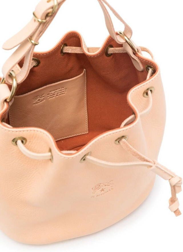 Il Bisonte Leren bucket-tas Beige