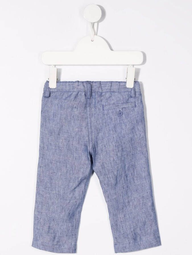 Il Gufo Broek met geborduurd logo Blauw