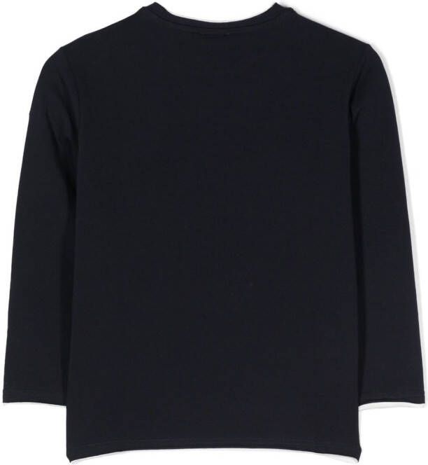 Il Gufo T-shirt met contrasterende afwerking Blauw