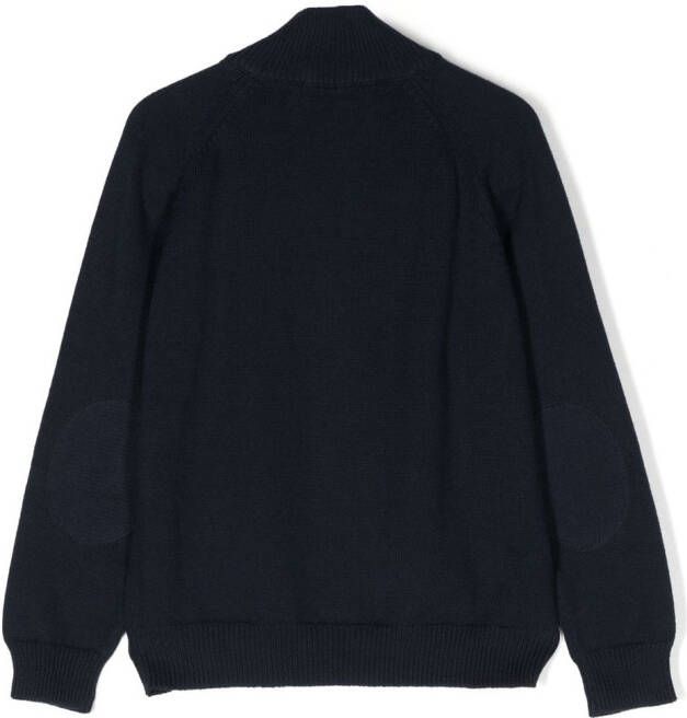Il Gufo Fijngebreid vest Blauw