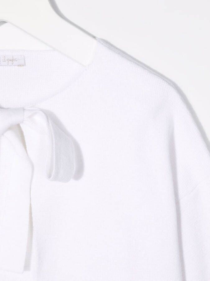Il Gufo Fijngebreid vest Wit