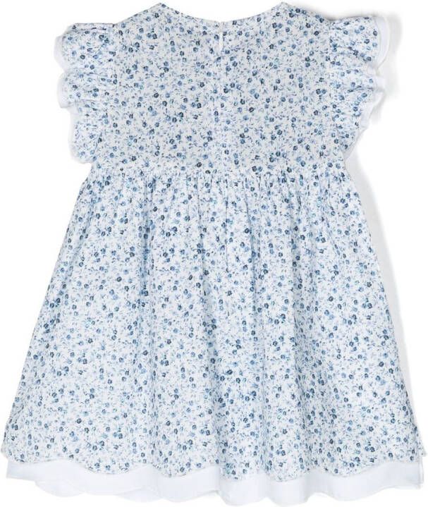 Il Gufo Jurk met bloemenprint Blauw