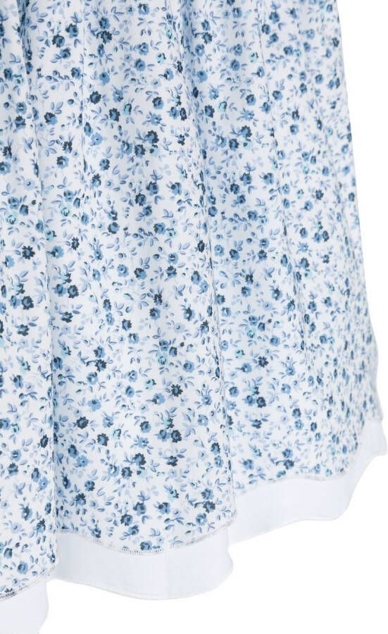 Il Gufo Jurk met bloemenprint Blauw