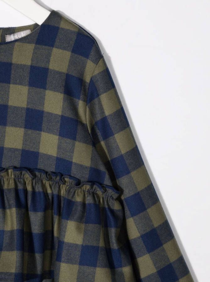 Il Gufo Geruite blouse Blauw
