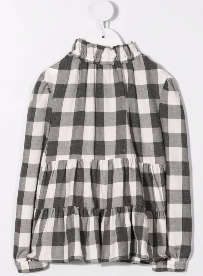 Il Gufo Geruite blouse Grijs