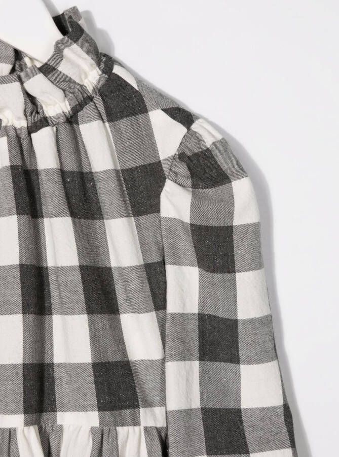Il Gufo Geruite blouse Grijs