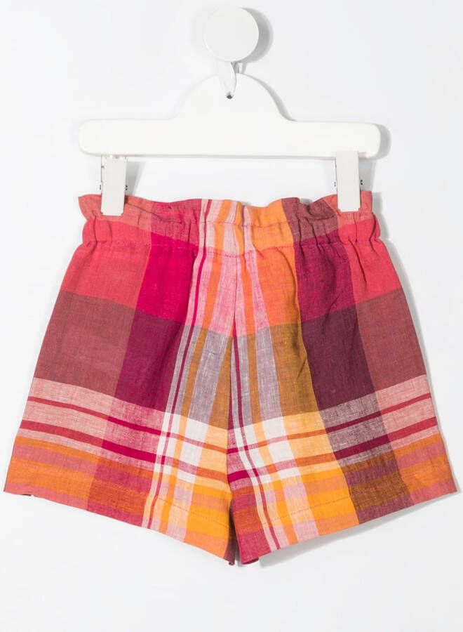 Il Gufo Geruite shorts Roze