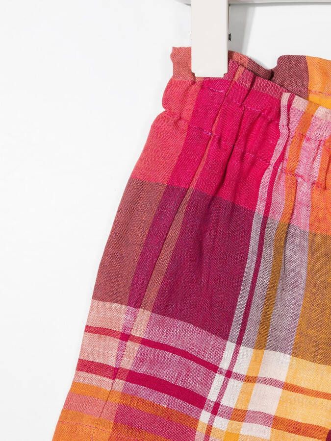 Il Gufo Geruite shorts Roze