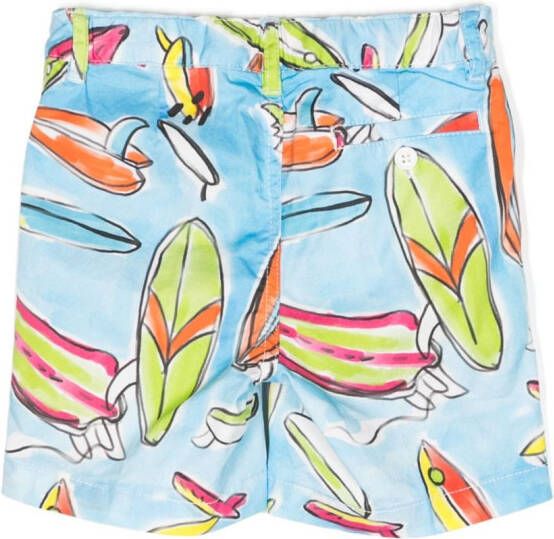 Il Gufo Shorts met print Blauw