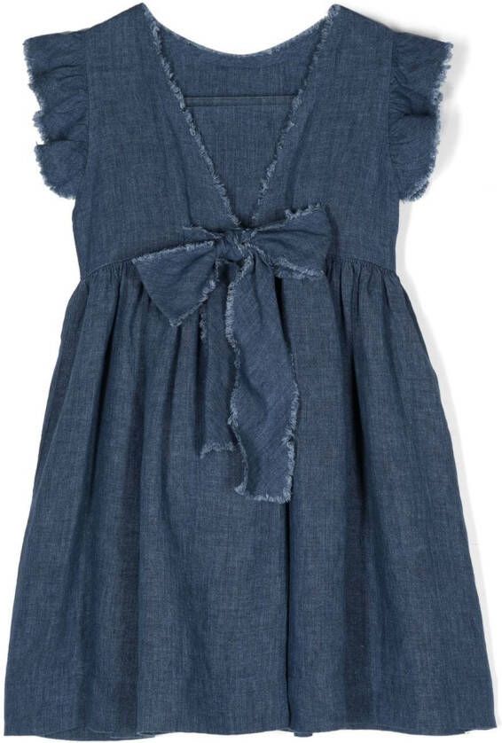 Il Gufo Jurk met strikdetail Blauw