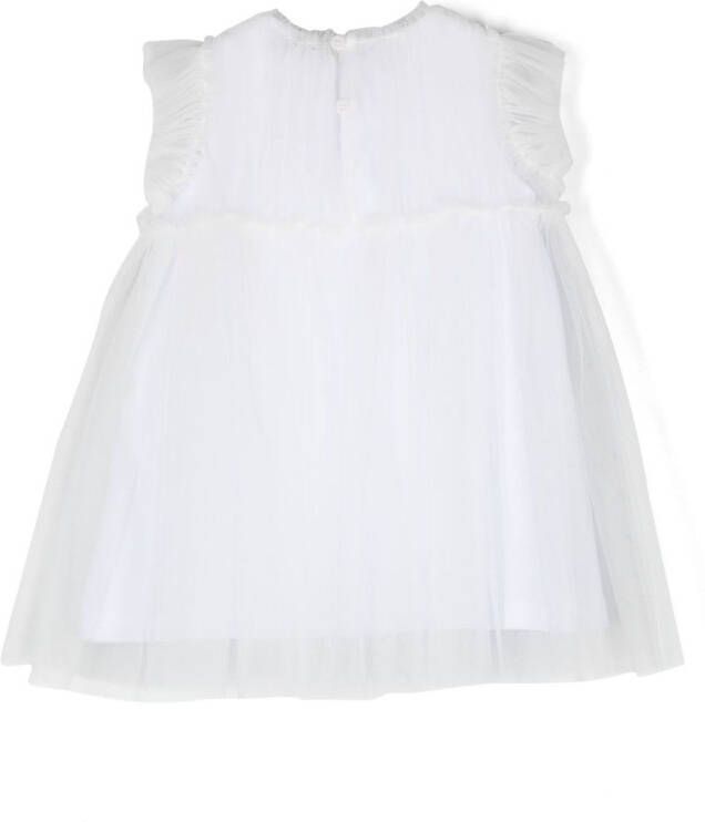 Il Gufo Mouwloze jurk Wit