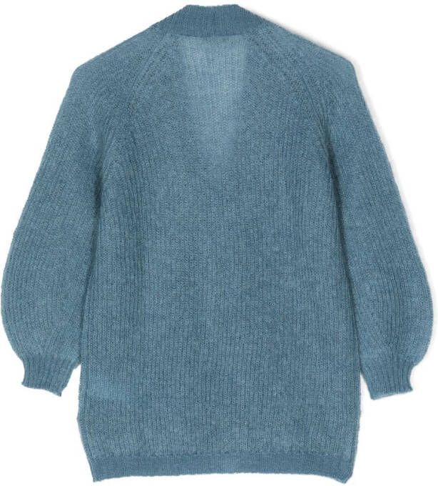 Il Gufo Ribgebreid vest Blauw