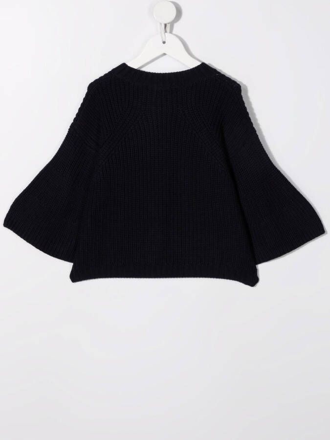 Il Gufo Ribgebreide trui Blauw