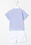 Il Gufo Set van poloshirt en shorts met colourblocking Blauw - Thumbnail 2