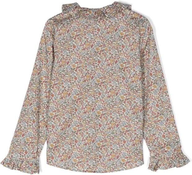 Il Gufo Shirt met bloemenprint Beige