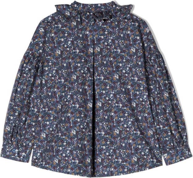 Il Gufo Shirt met bloemenprint Blauw