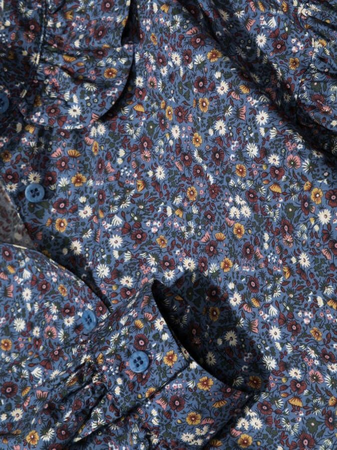 Il Gufo Shirt met bloemenprint Blauw