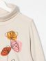 Il Gufo Sweaterjurk met bloe applicatie Beige - Thumbnail 3