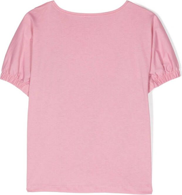 Il Gufo T-shirt met elastische cuffs Roze