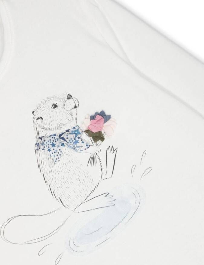 Il Gufo T-shirt met grafische print Wit