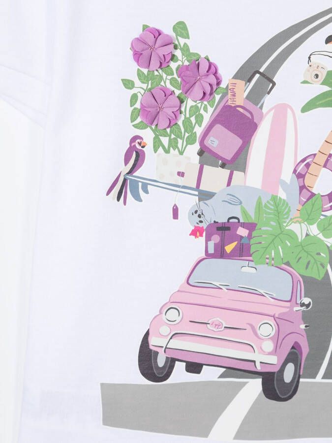 Il Gufo T-shirt met print Wit