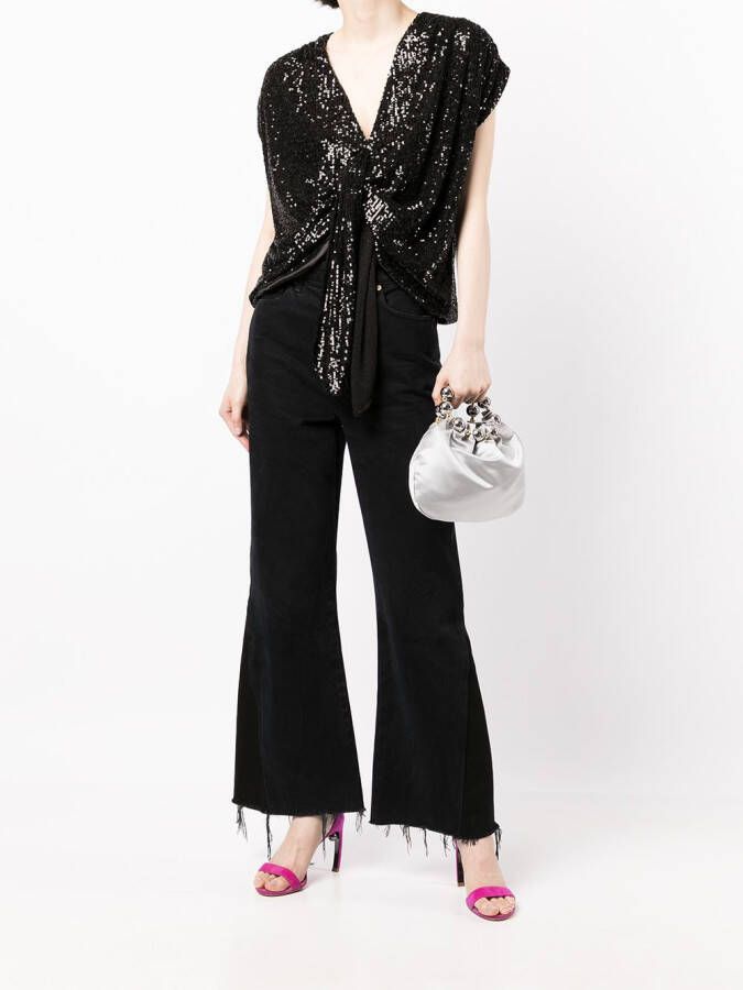 In The Mood For Love Blouse met geknoopt detail Zwart