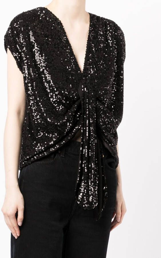 In The Mood For Love Blouse met geknoopt detail Zwart