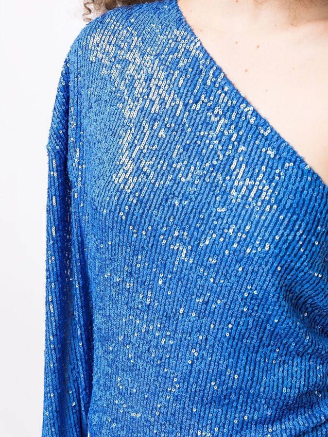 In The Mood For Love Mini-jurk verfraaid met pailletten Blauw