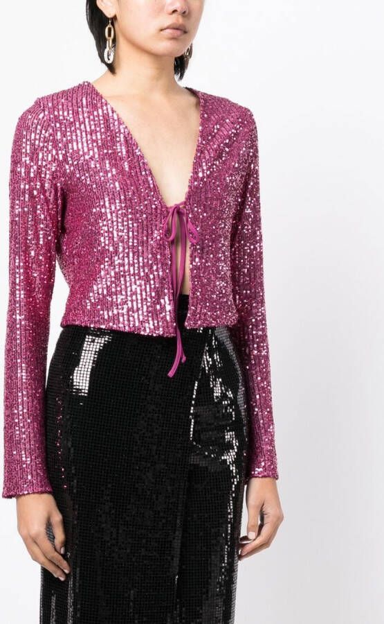 In The Mood For Love Blouse verfraaid met pailletten Roze