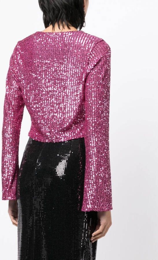 In The Mood For Love Blouse verfraaid met pailletten Roze
