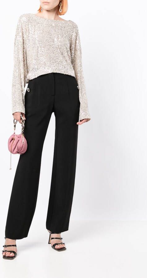 In The Mood For Love Top verfraaid met pailletten Bruin