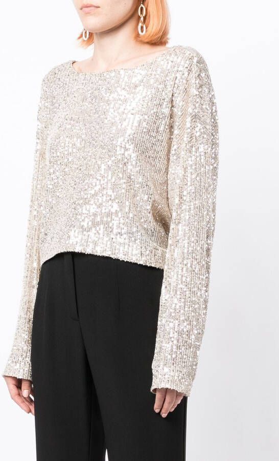 In The Mood For Love Top verfraaid met pailletten Bruin