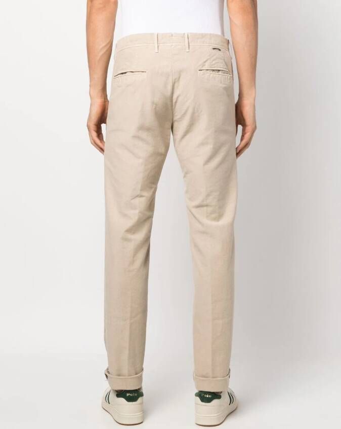 Incotex Broek met geborduurd logo Beige