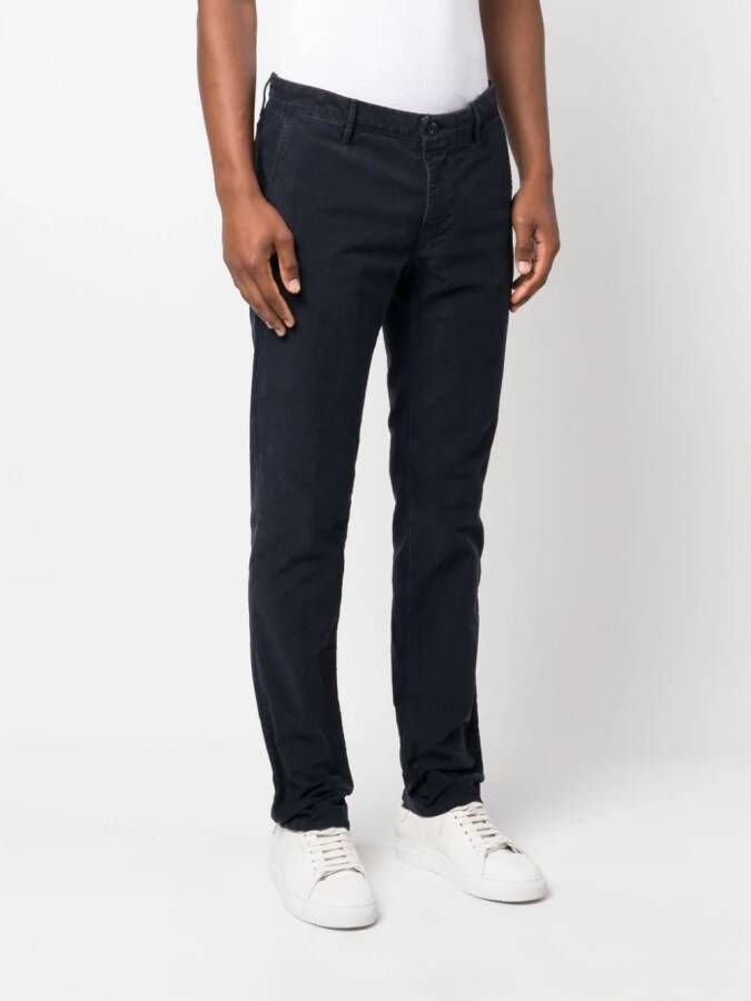 Incotex Broek met geborduurd logo Blauw