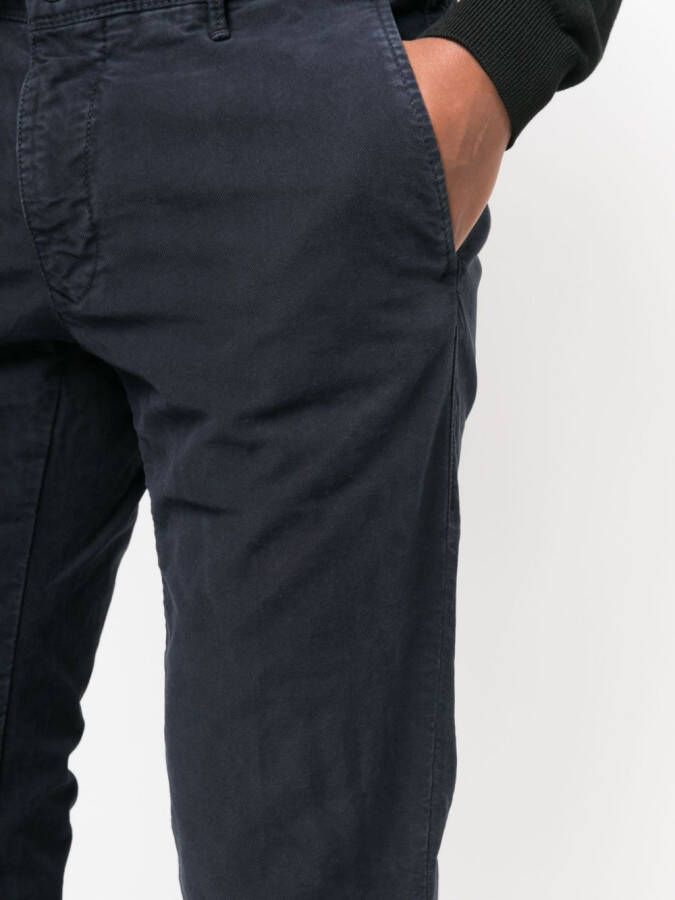 Incotex Broek met geborduurd logo Blauw