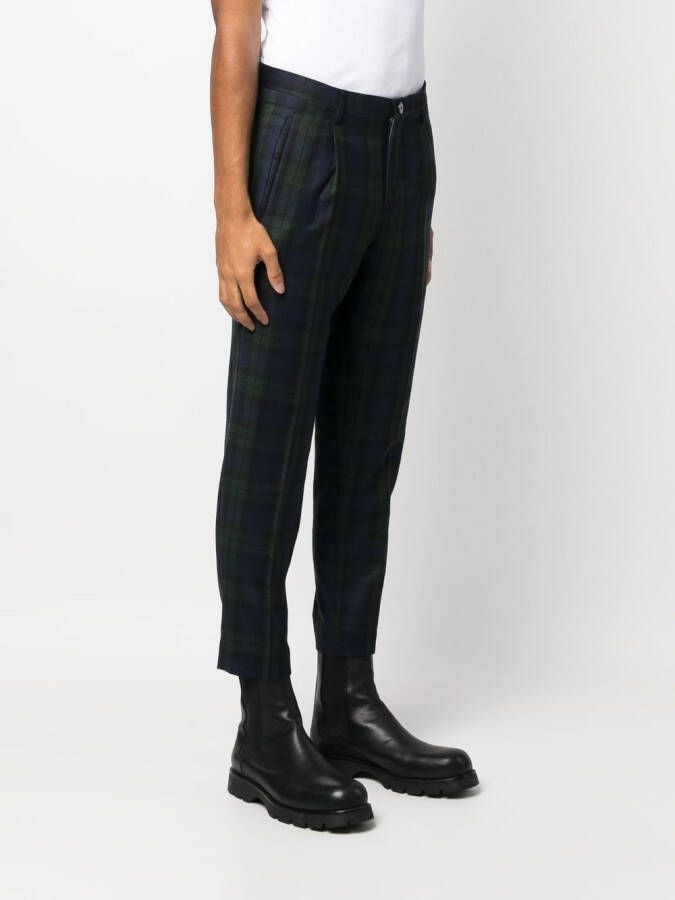 Incotex Geruite broek Blauw