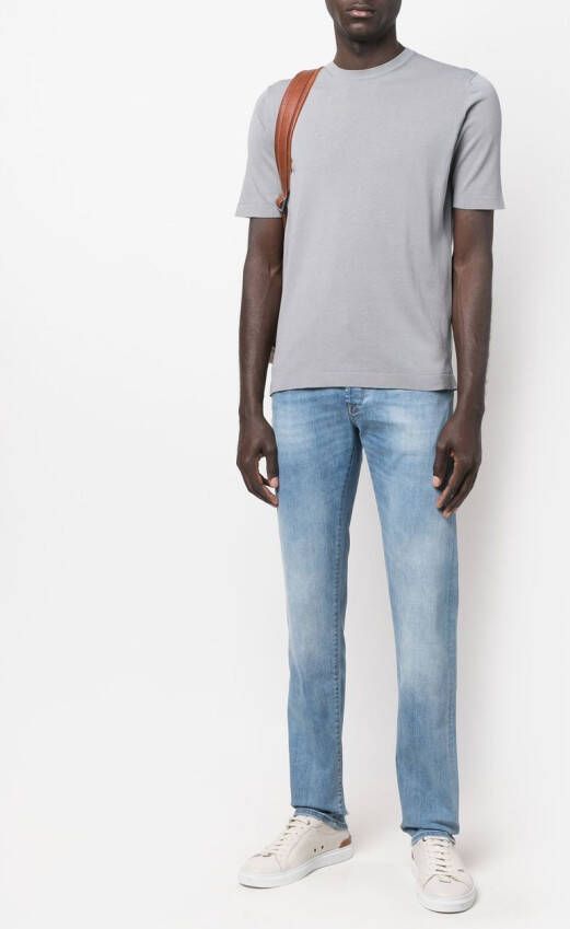 Incotex Jeans met verwassen effect Blauw