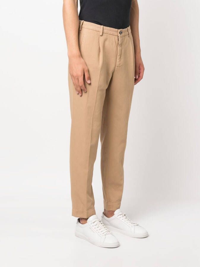 Incotex Broek met geplooid detail Beige