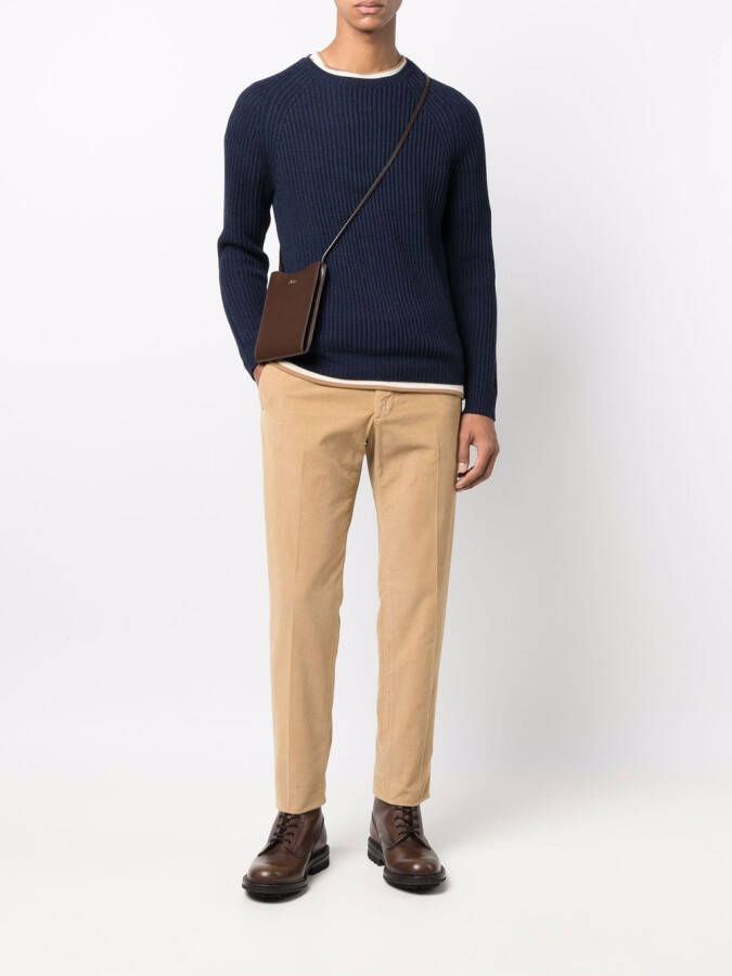 Incotex Ribfluwelen broek Beige