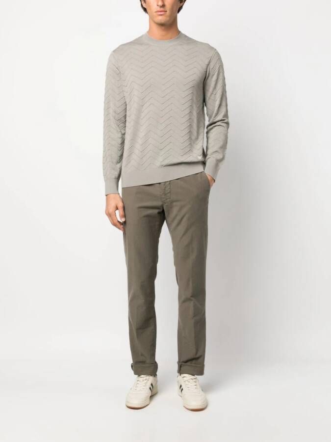Incotex Straight broek met geborduurd logo Groen